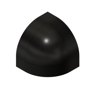 MODULAR SOLUTIONS PART&lt;br&gt;END CAP FOR 3-WAY BODY CONNECTION, ROUND, BLACK, USED WITH 40-010-1